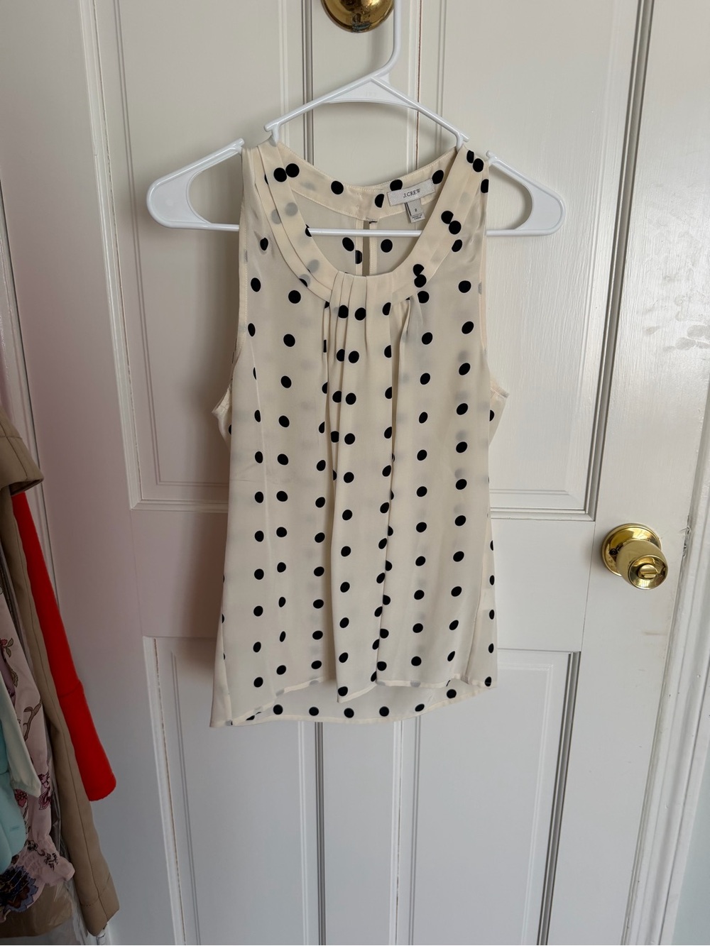 J Crew Silk Popover Polka Dot Tank Size 0